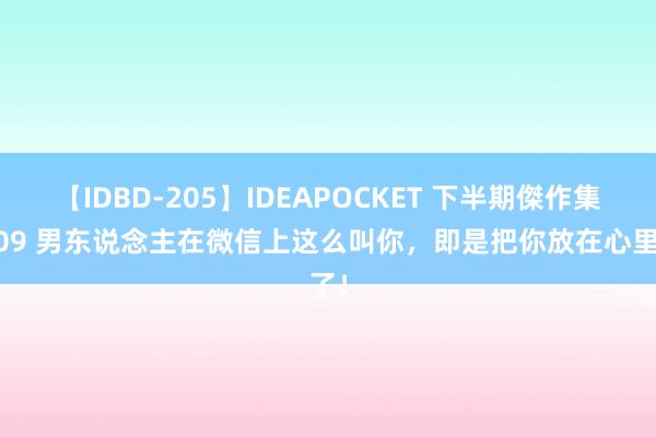 【IDBD-205】IDEAPOCKET 下半期傑作集2009 男东说念主在微信上这么叫你，即是把你放在心里了！