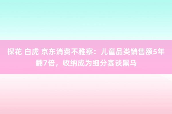 探花 白虎 京东消费不雅察：儿童品类销售额5年翻7倍，收纳成为细分赛谈黑马