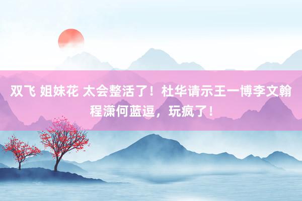 双飞 姐妹花 太会整活了！杜华请示王一博李文翰程潇何蓝逗，玩疯了！