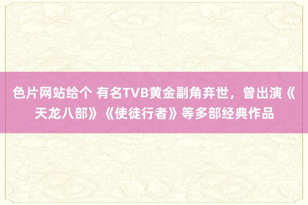 色片网站给个 有名TVB黄金副角弃世，曾出演《天龙八部》《使徒行者》等多部经典作品