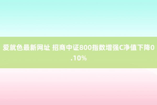 爱就色最新网址 招商中证800指数增强C净值下降0.10%