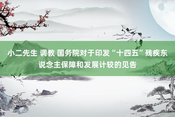 小二先生 调教 国务院对于印发“十四五”残疾东说念主保障和发展计较的见告